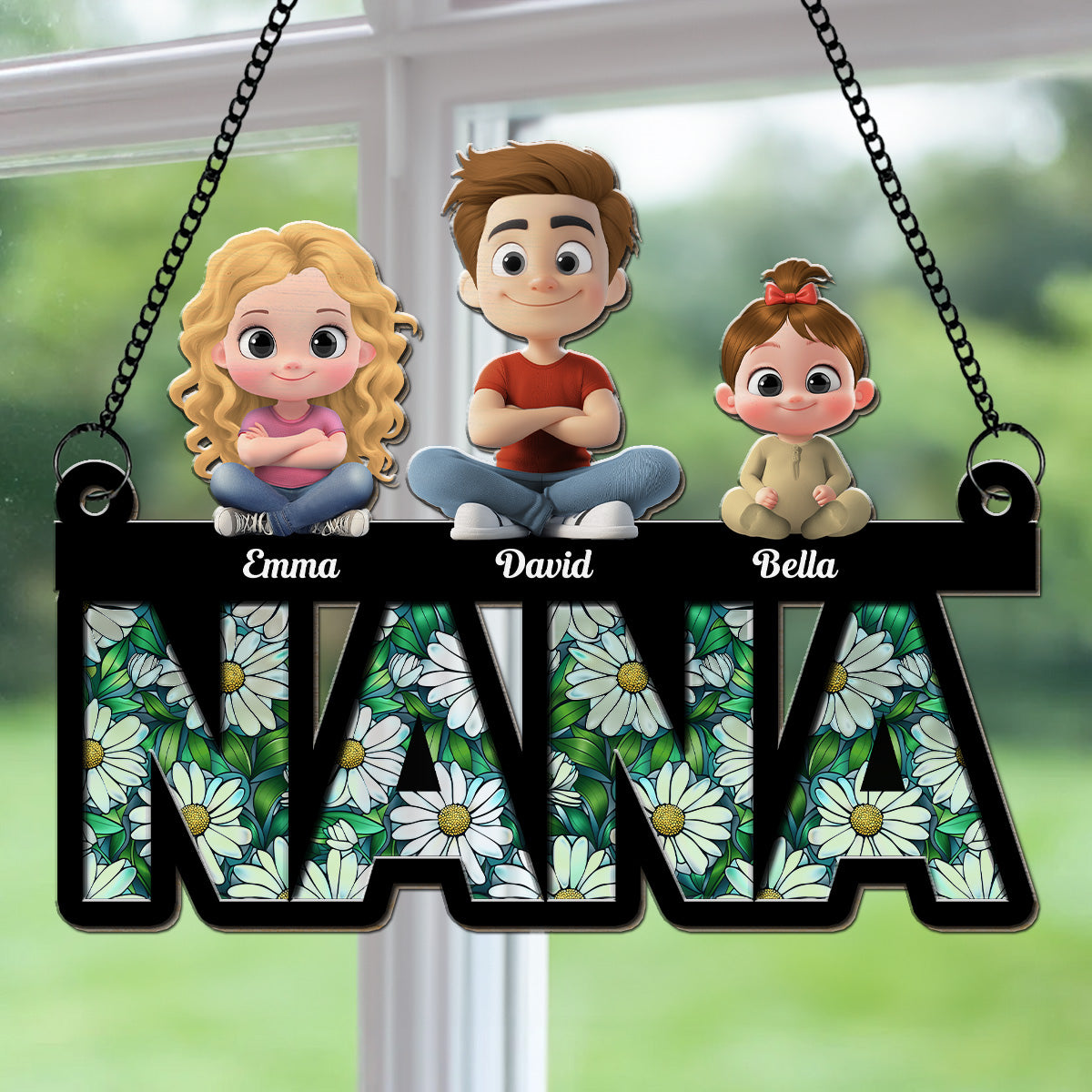 Love You Mom Grandma - Personalized Custom Suncatcher
