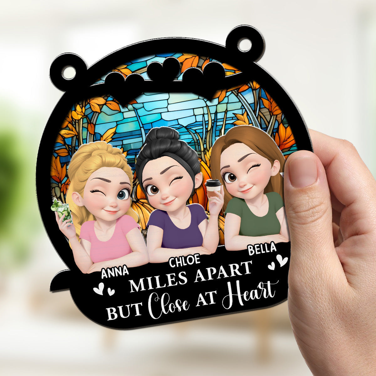 Forever Side By Side - Personalized Custom Suncatcher