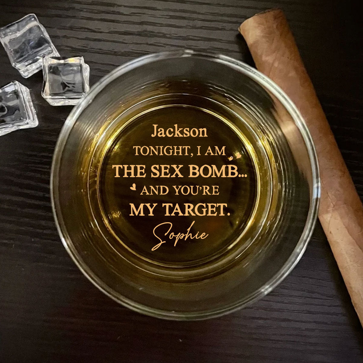 Tonight I Am Your Sexy Threat - Personalized Custom Engraved Whiskey Glass