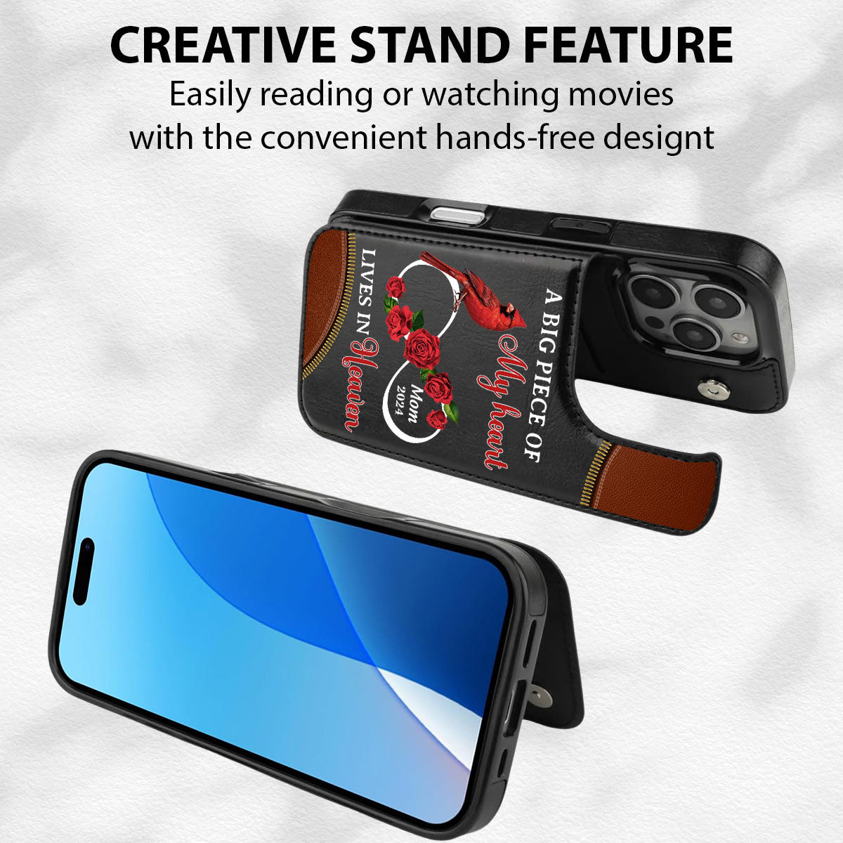 A Big Piece Of My Heart - Personalized Custom Leather Phone Case