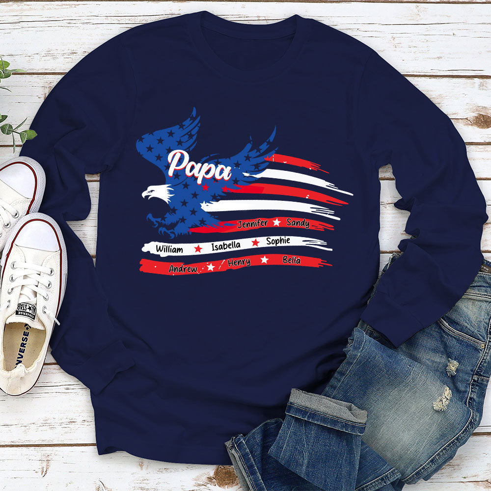 Papa American Flag - Personalized Custom Shirt
