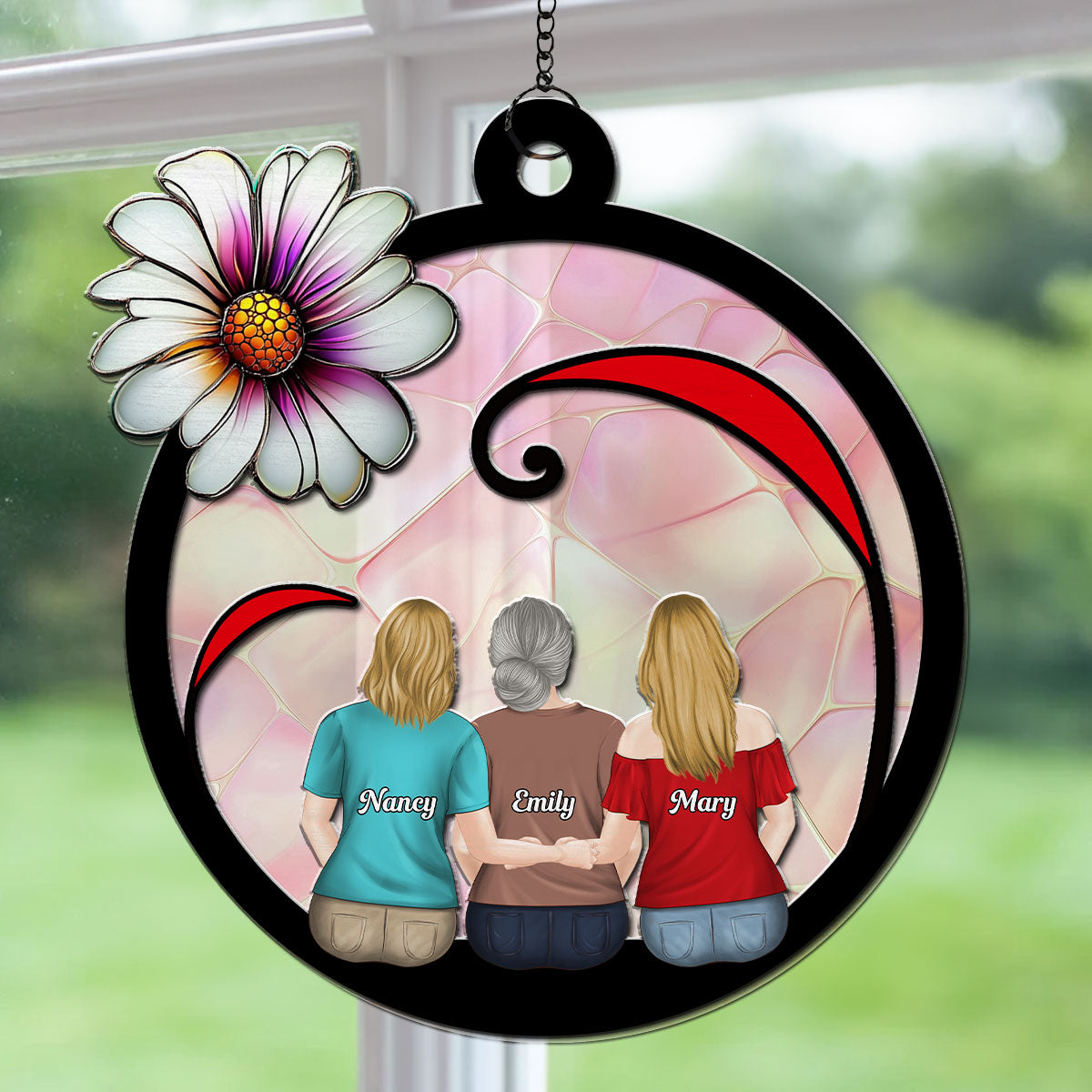 Mom And Daughter Forever - Personalized Custom Suncatcher
