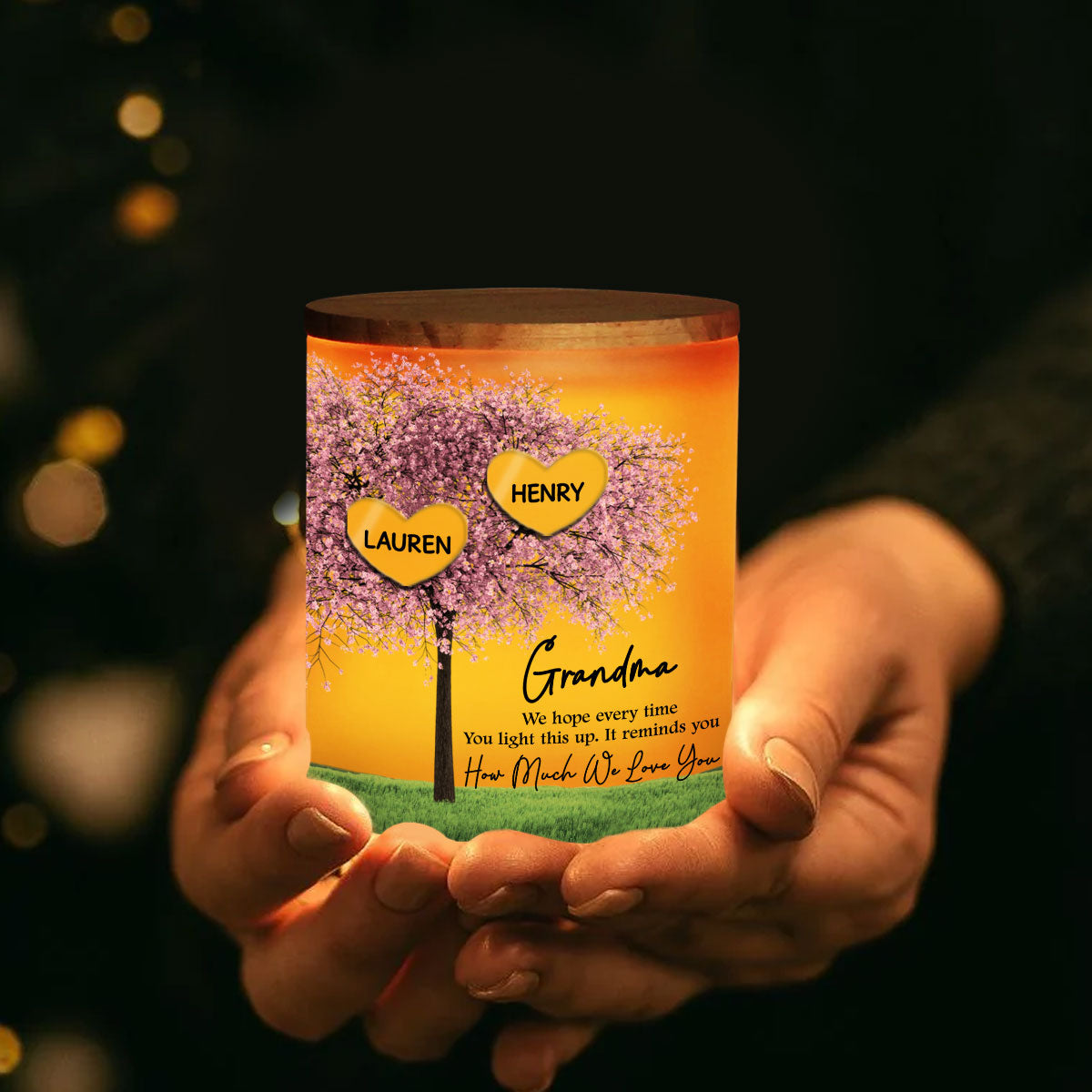 How Much We Love You - Personalized Custom Glass Jar With LED Candle