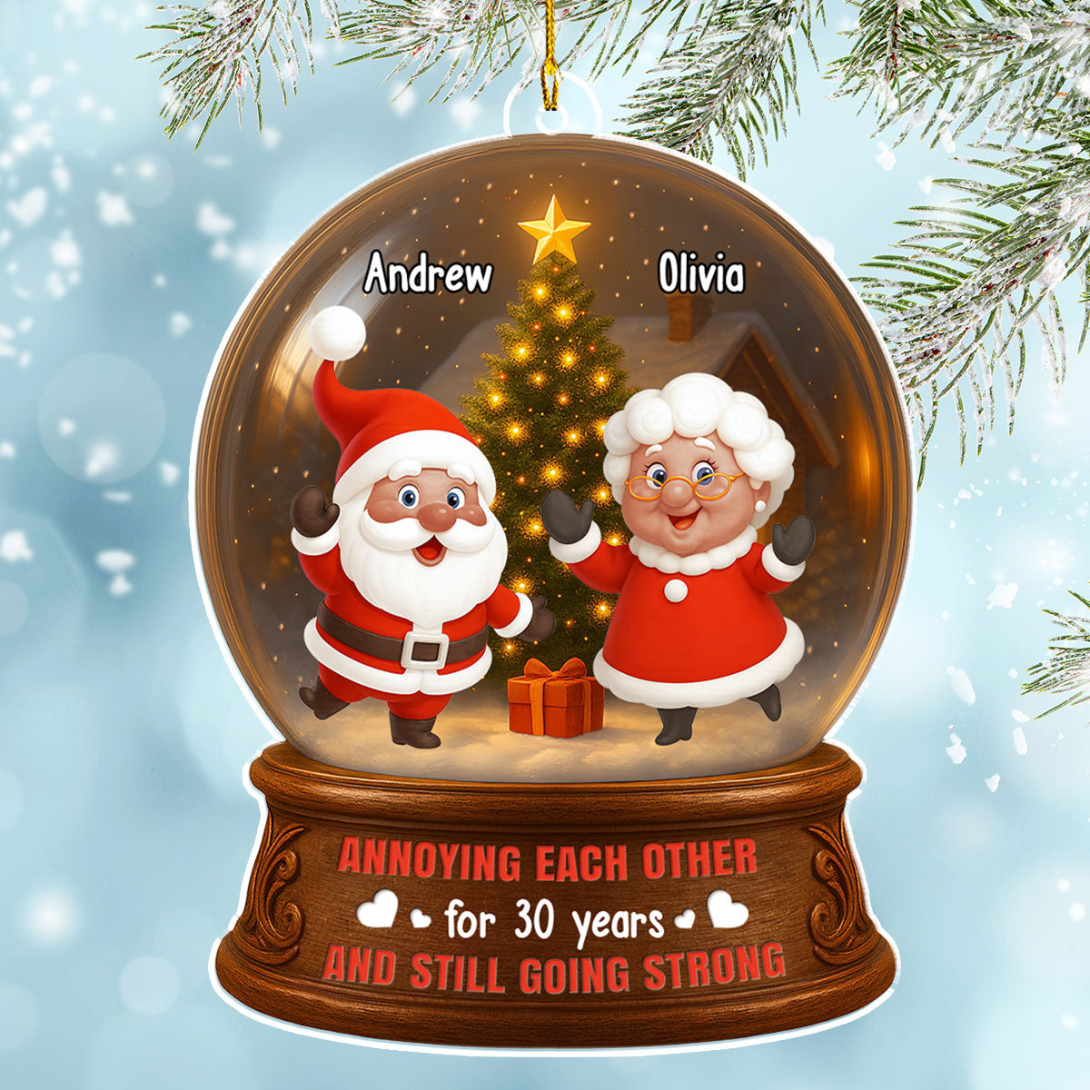 Christmas Is Coming To Town - Personalized Custom 3D Effect Acrylic Ornament