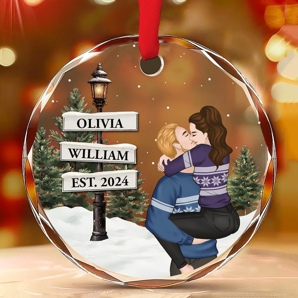 You And Me Together - Personalized Custom Glass Ornament