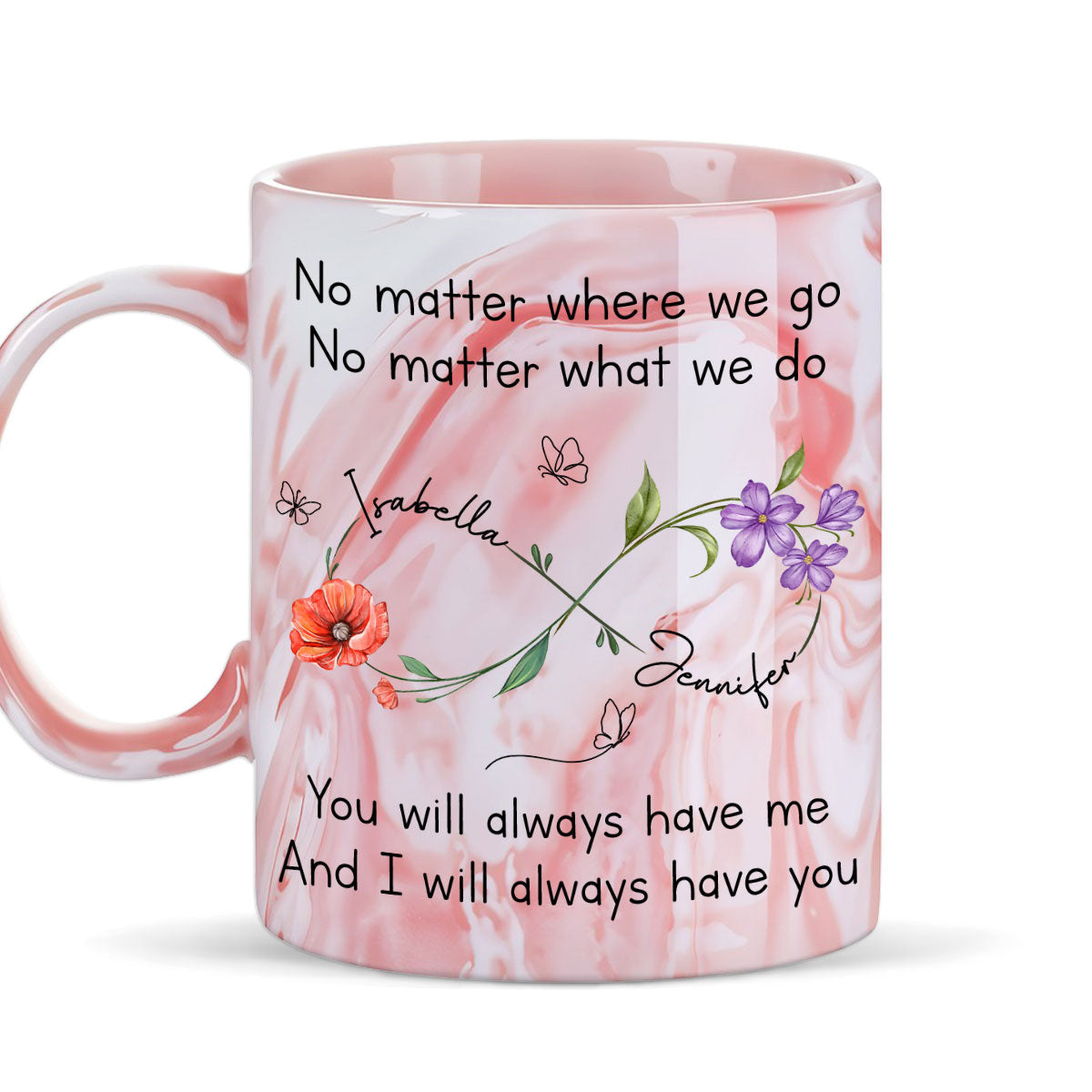 Bestie Always Have You - Personalized Custom Pink Marble Mug