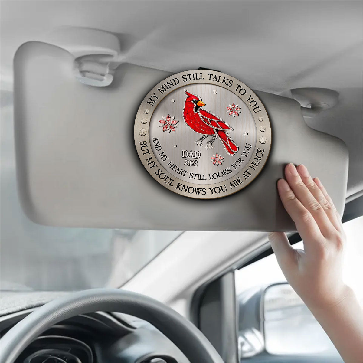 Cardinal Hummingbird My Mind My Heart My Soul - Personalized Custom Car Visor Clip
