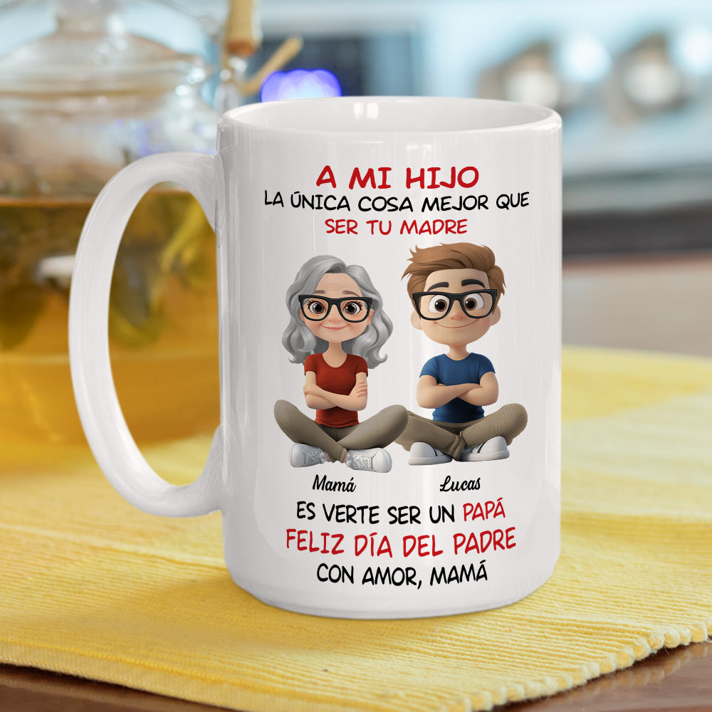 A Mi Hijo Cartoonizado - Taza Personalizada de Café