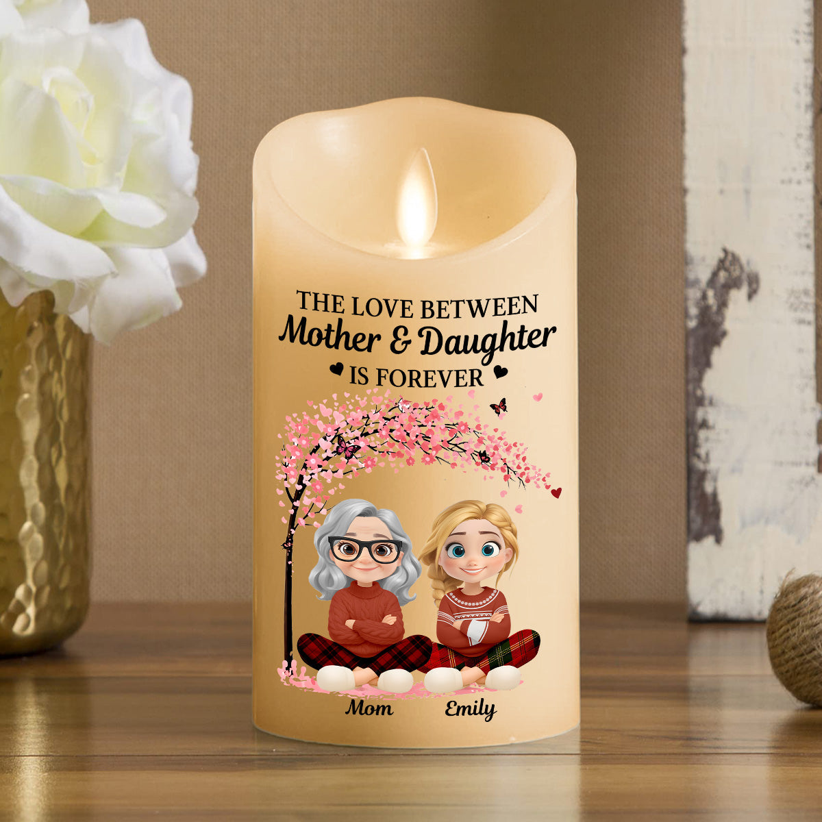 Love Between Us Lasts Forever - Personalized Custom LED Candle