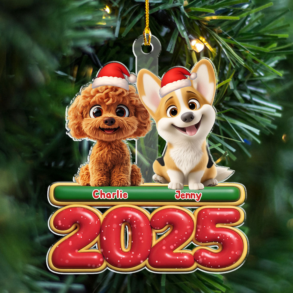 My Dog Is Here - Personalized Custom Acrylic Ornament
