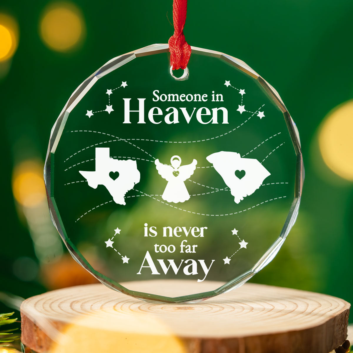 Someone In Heaven Is Never Too Far Away - Personalized Custom Glass Ornament