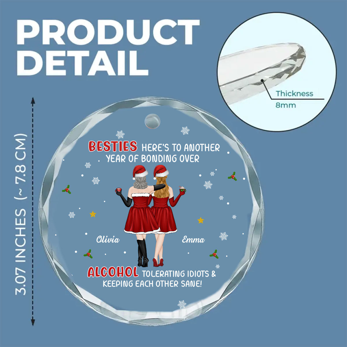 Alcohol Tolerating - Personalized Custom Glass Ornament