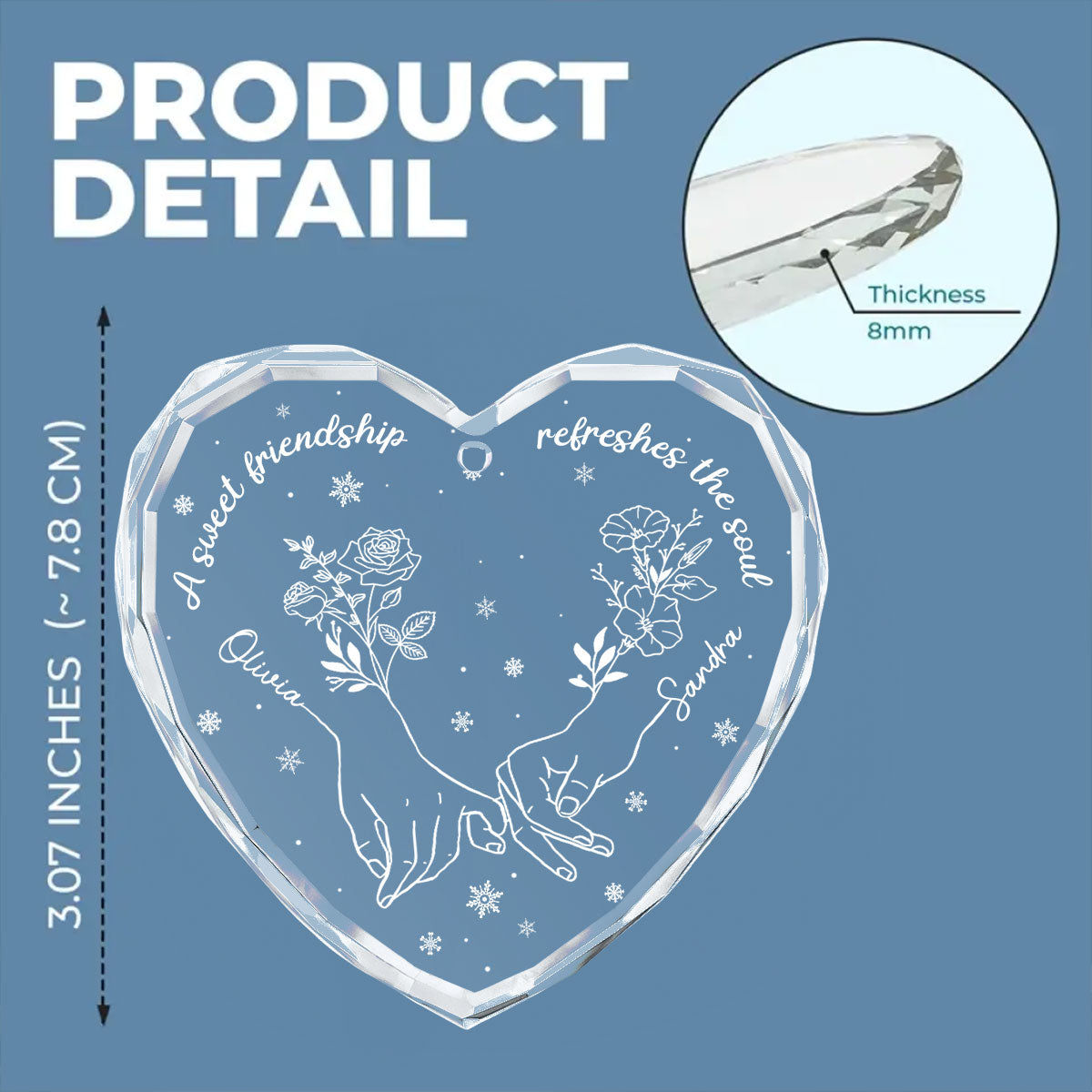 Friends Are Like Stars - Personalized Custom Glass Ornament