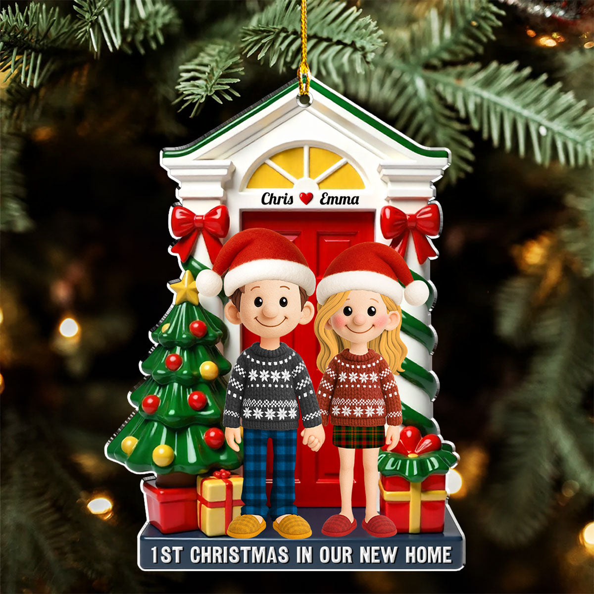 1st Christmas In Our New Home - Personalized Custom 3D Effect Acrylic Ornament