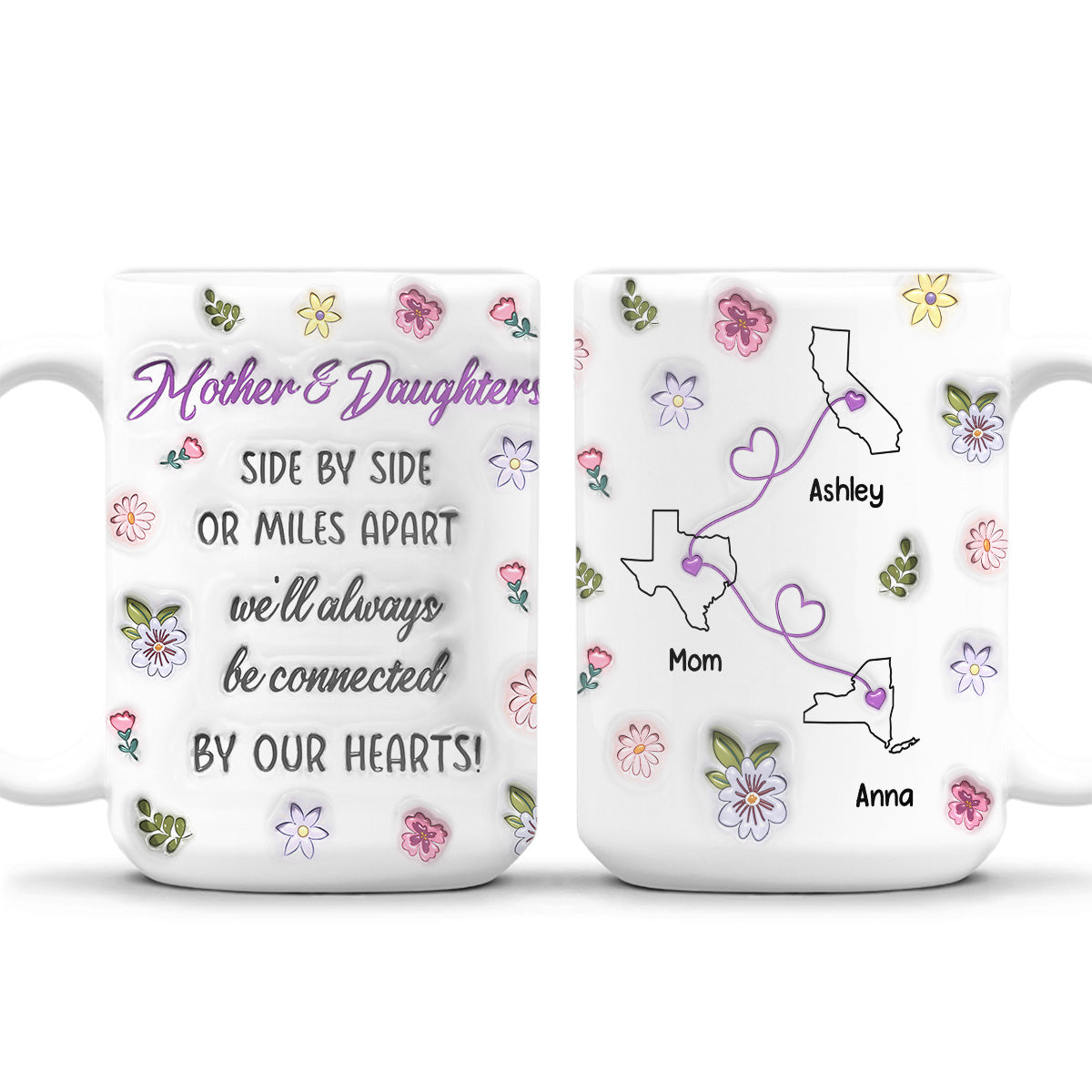 Mom And Daughter Unbreakable Bond - Personalized Custom 3D Inflated Effect Mug