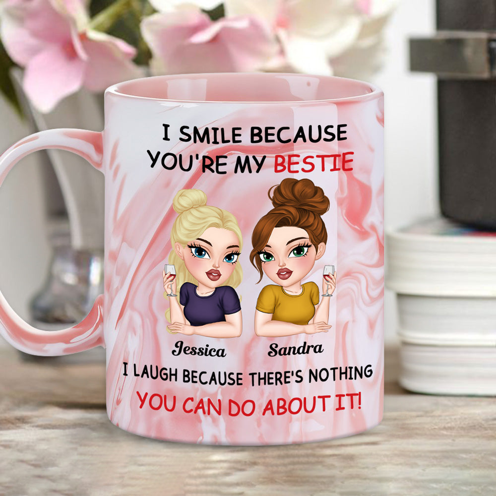 Laugh Together - Personalized Custom Pink Marble Mug