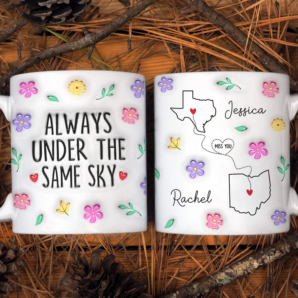 Wish We Under The Same Sky - Personalized Custom 3D Inflated Effect Mug