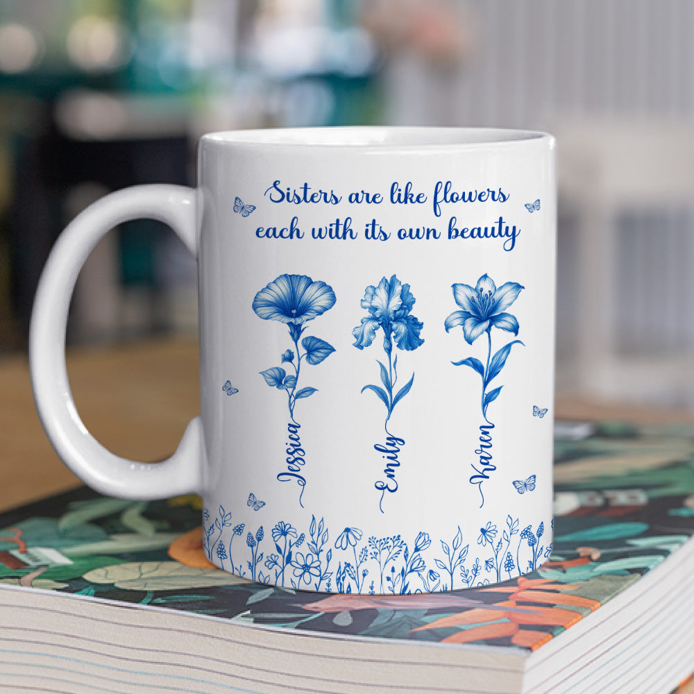 Each Sister Shines With Beauty - Personalized Custom Coffee Mug