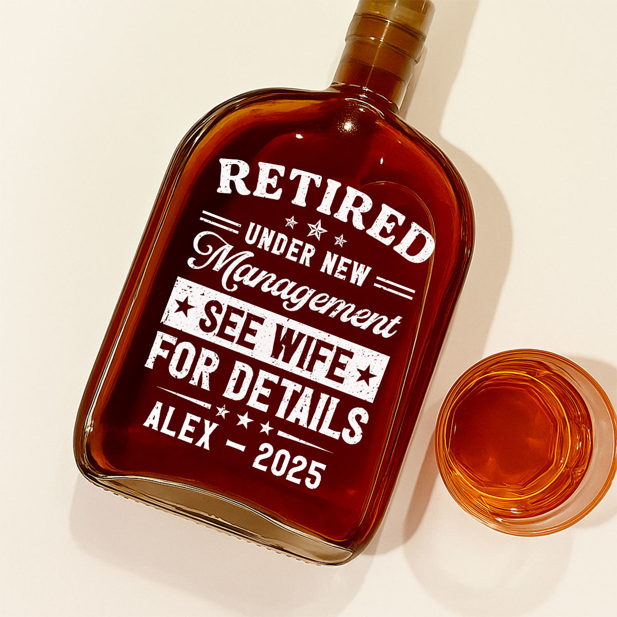 Under New Management - Personalized Custom Spirits Decanter