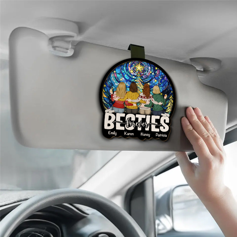 Besties Sitting Christmas - Personalized Custom Car Visor Clip