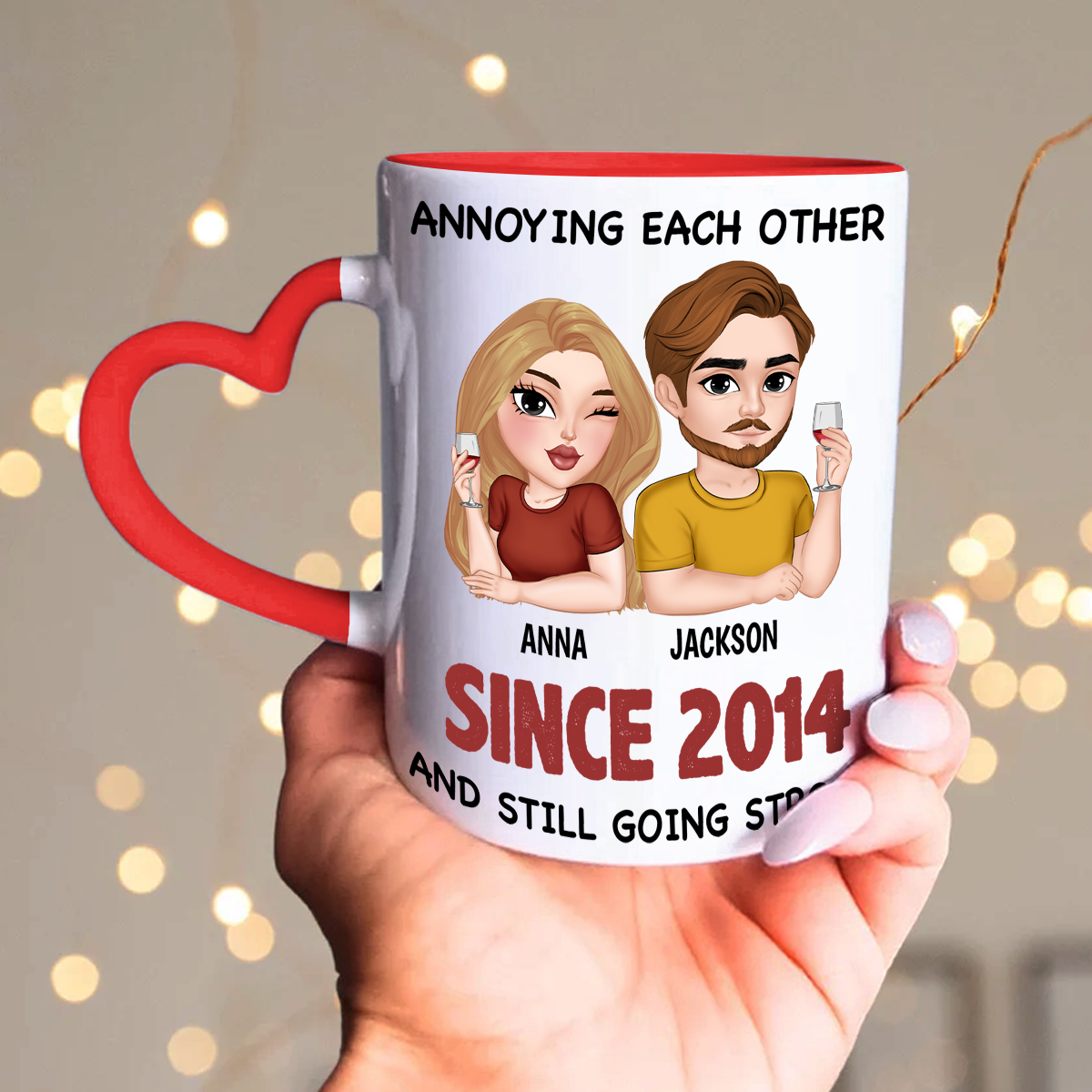 My Love - Personalized Custom Heart Handle Mug