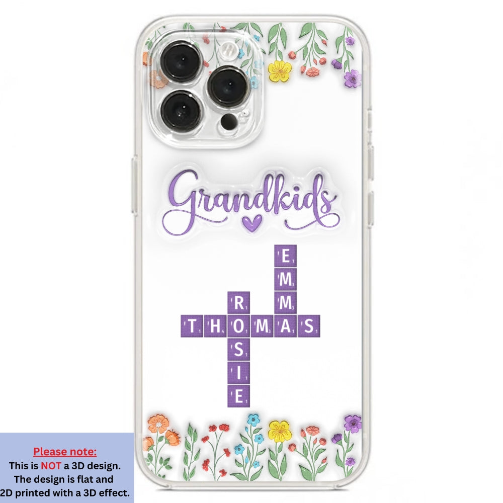 Love My Grandkids Crossword - Personalized Custom 3D Inflated Effect Phone Case