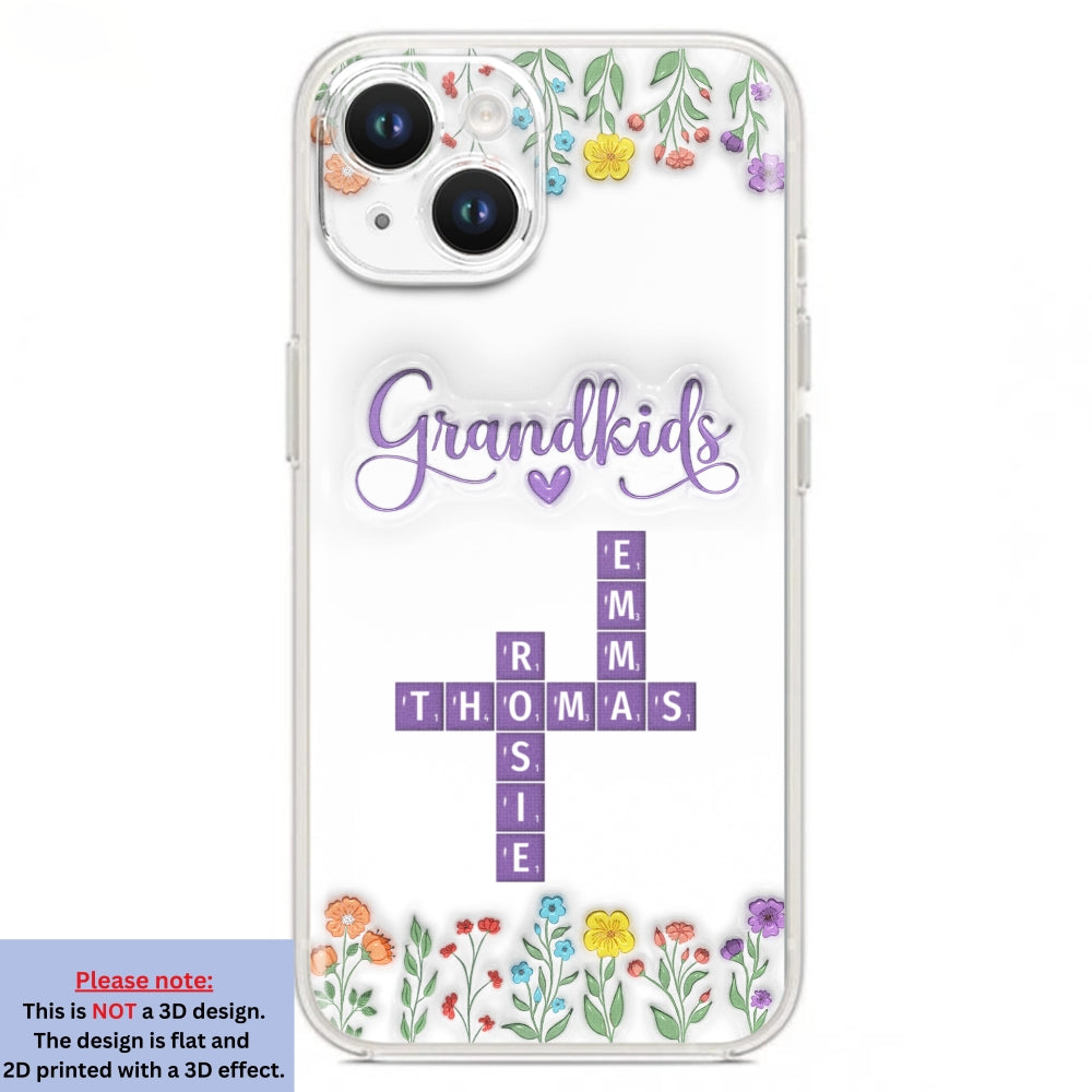 Love My Grandkids Crossword - Personalized Custom 3D Inflated Effect Phone Case