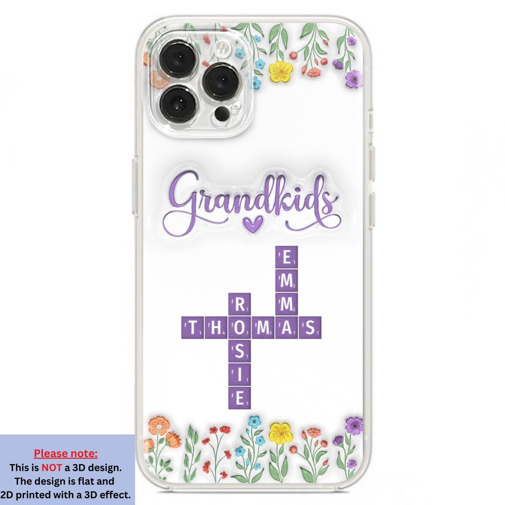 Love My Grandkids Crossword - Personalized Custom 3D Inflated Effect Phone Case