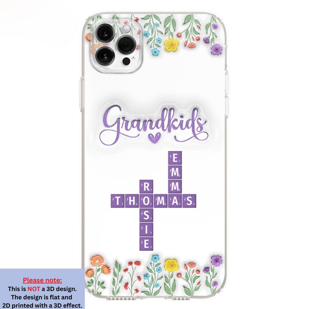 Love My Grandkids Crossword - Personalized Custom 3D Inflated Effect Phone Case