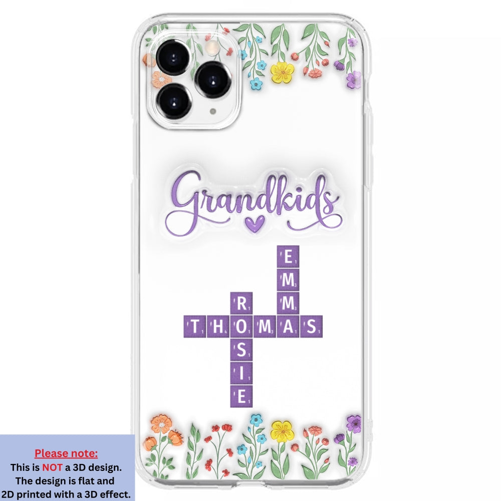 Love My Grandkids Crossword - Personalized Custom 3D Inflated Effect Phone Case
