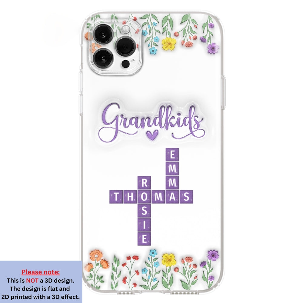 Love My Grandkids Crossword - Personalized Custom 3D Inflated Effect Phone Case