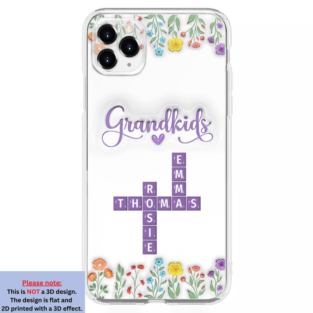 Love My Grandkids Crossword - Personalized Custom 3D Inflated Effect Phone Case
