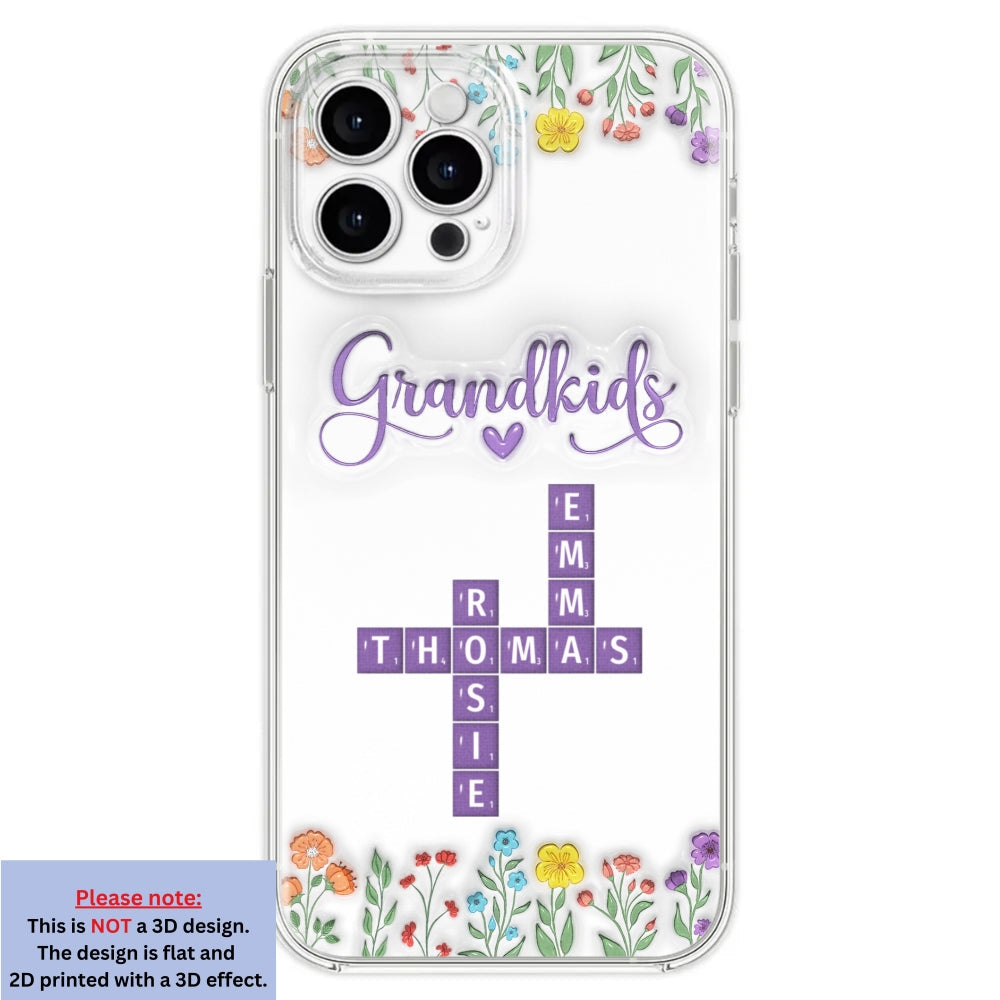 Love My Grandkids Crossword - Personalized Custom 3D Inflated Effect Phone Case