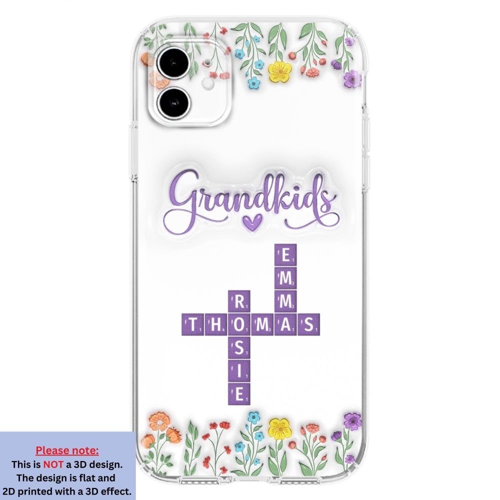 Love My Grandkids Crossword - Personalized Custom 3D Inflated Effect Phone Case