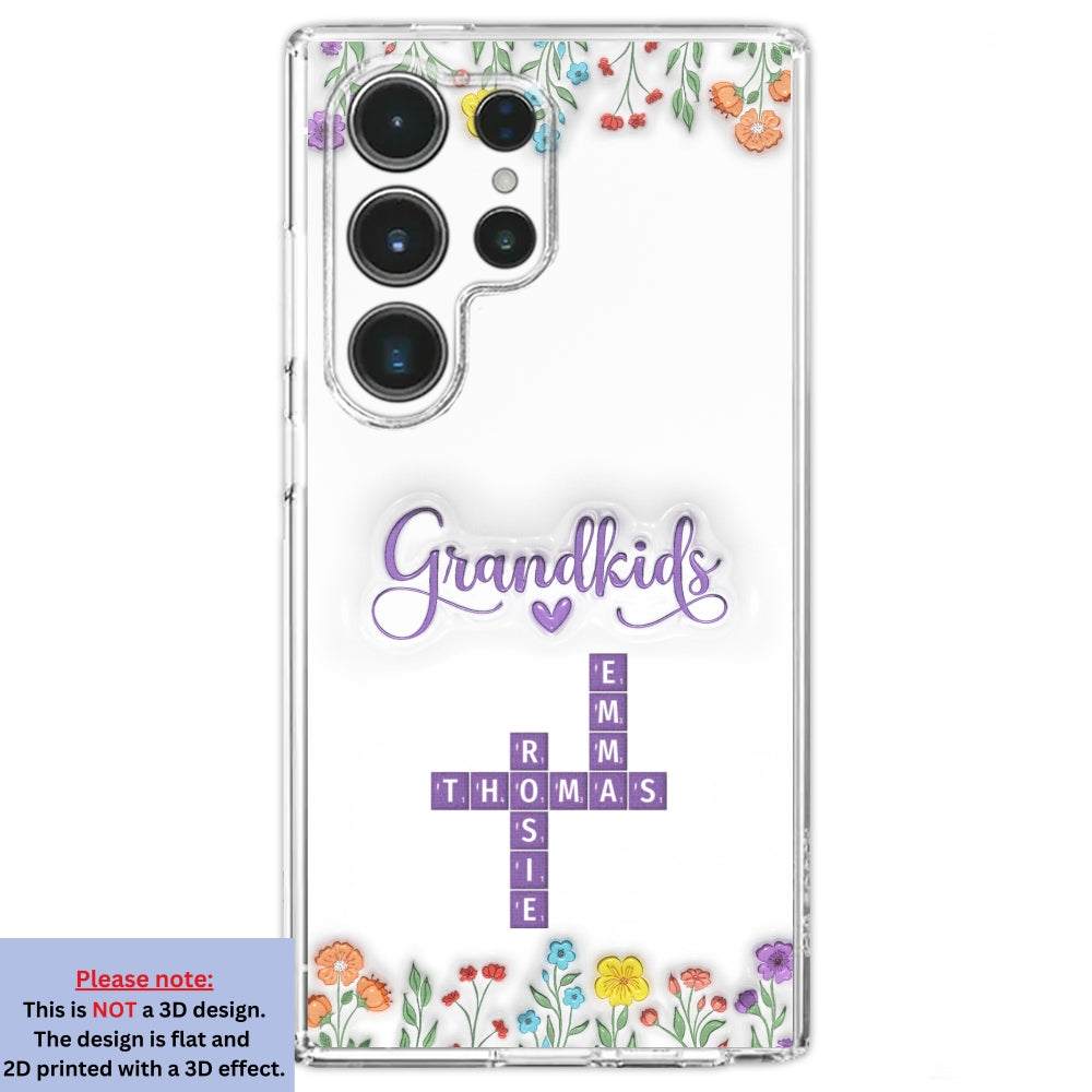 Love My Grandkids Crossword - Personalized Custom 3D Inflated Effect Phone Case