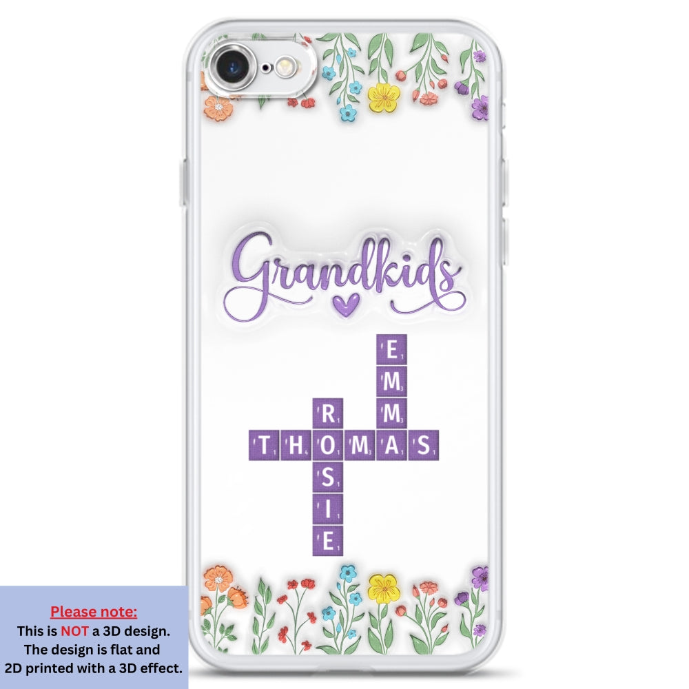 Love My Grandkids Crossword - Personalized Custom 3D Inflated Effect Phone Case