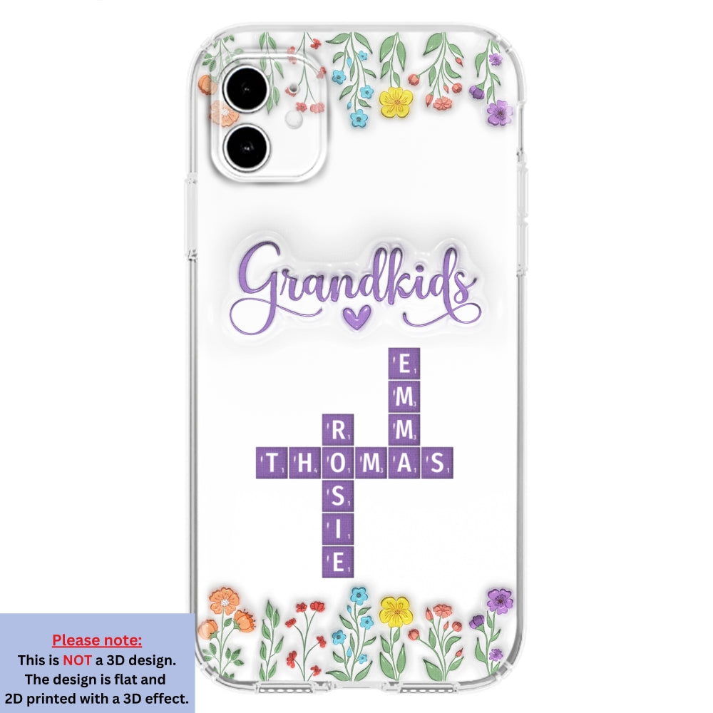 Love My Grandkids Crossword - Personalized Custom 3D Inflated Effect Phone Case