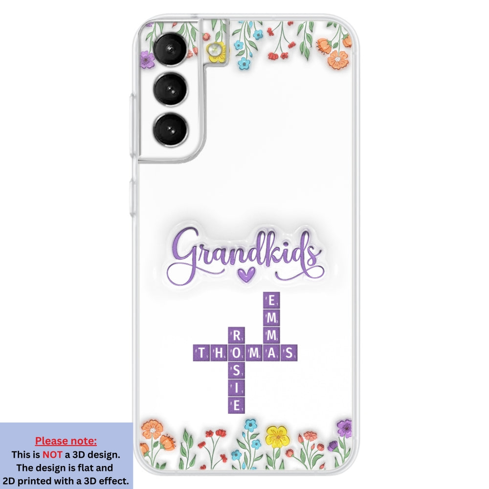 Love My Grandkids Crossword - Personalized Custom 3D Inflated Effect Phone Case