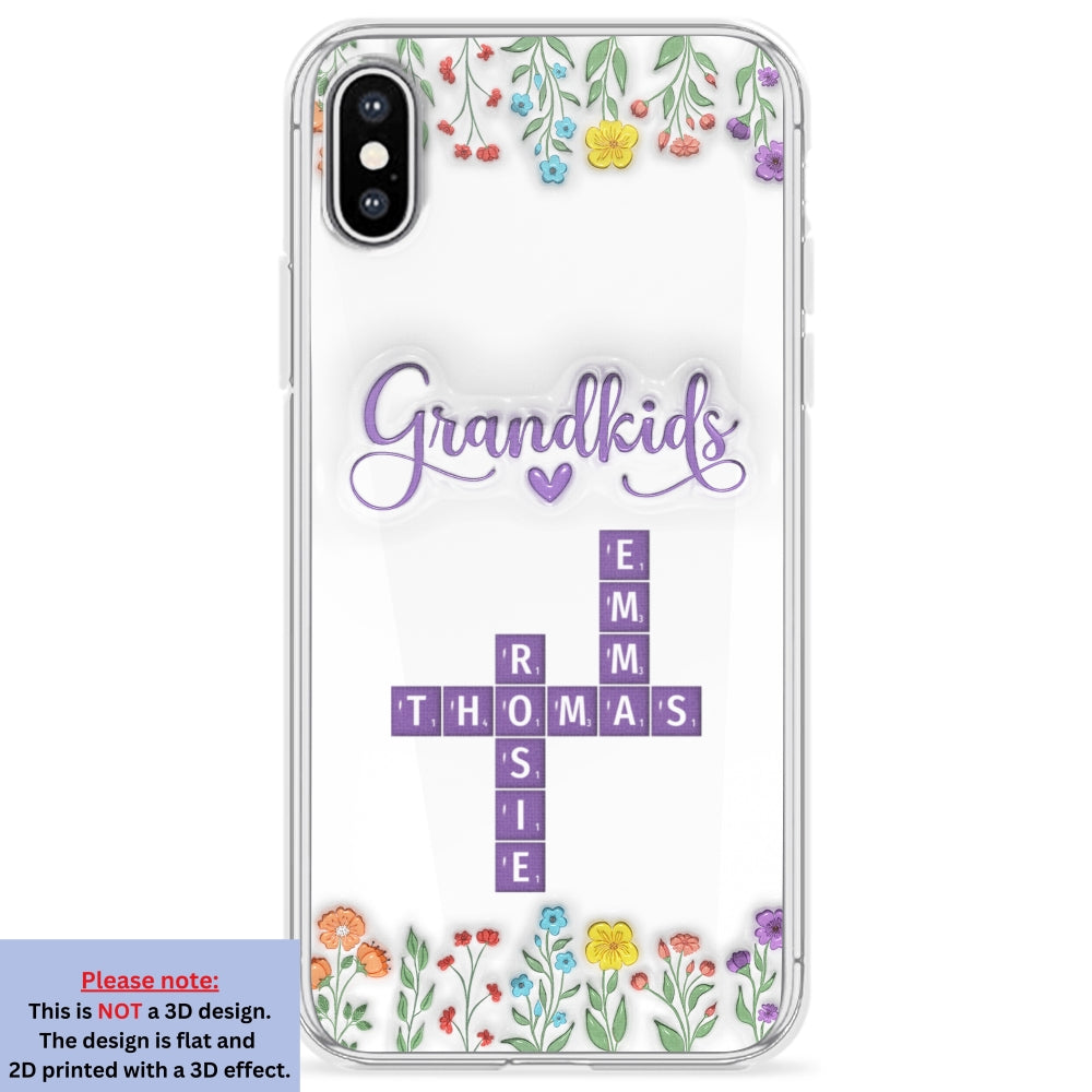Love My Grandkids Crossword - Personalized Custom 3D Inflated Effect Phone Case
