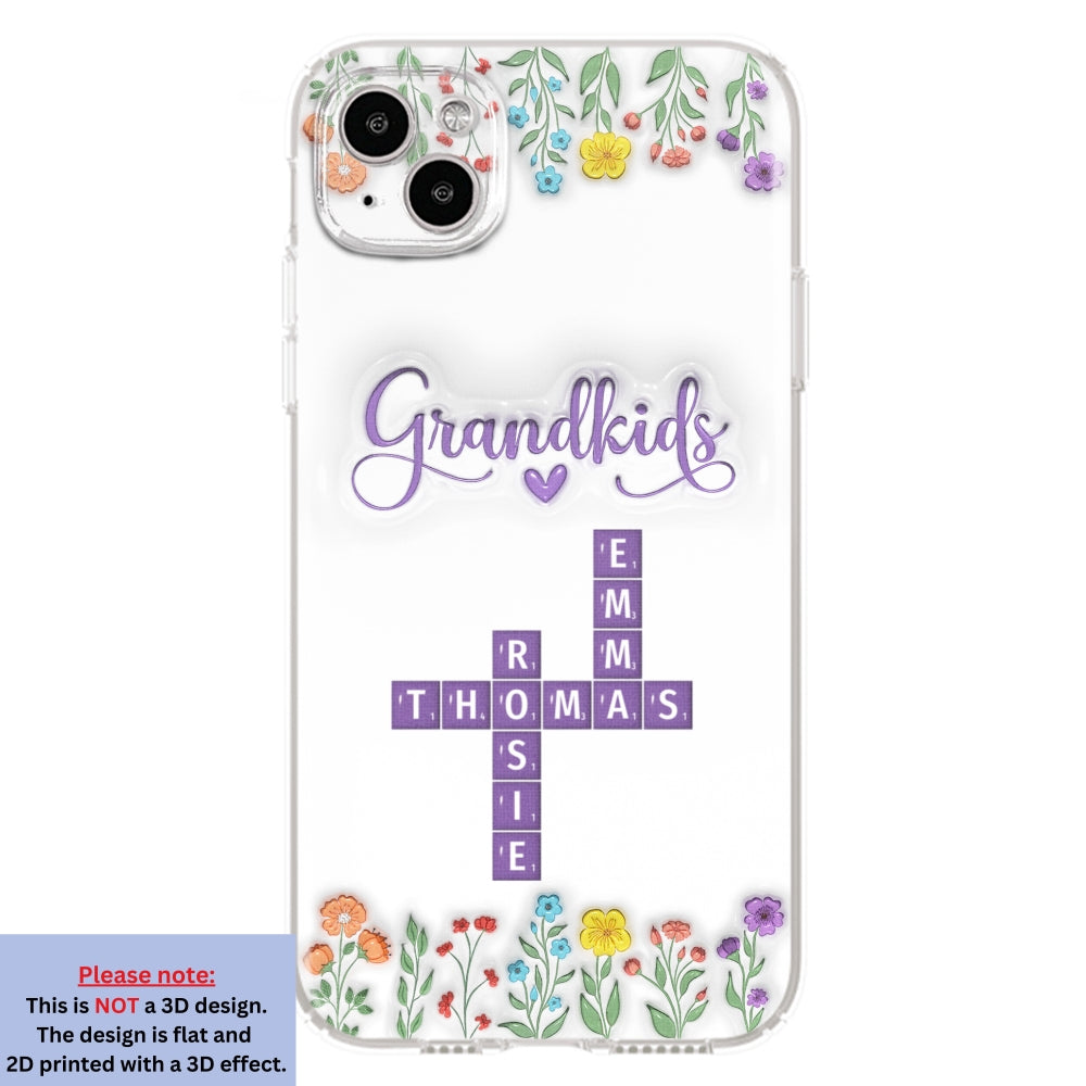 Love My Grandkids Crossword - Personalized Custom 3D Inflated Effect Phone Case