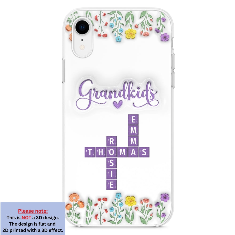 Love My Grandkids Crossword - Personalized Custom 3D Inflated Effect Phone Case