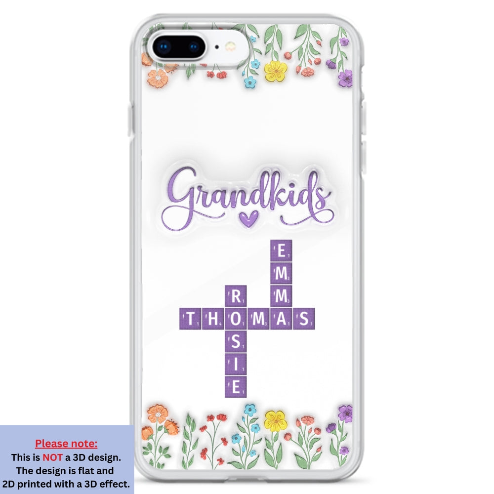 Love My Grandkids Crossword - Personalized Custom 3D Inflated Effect Phone Case