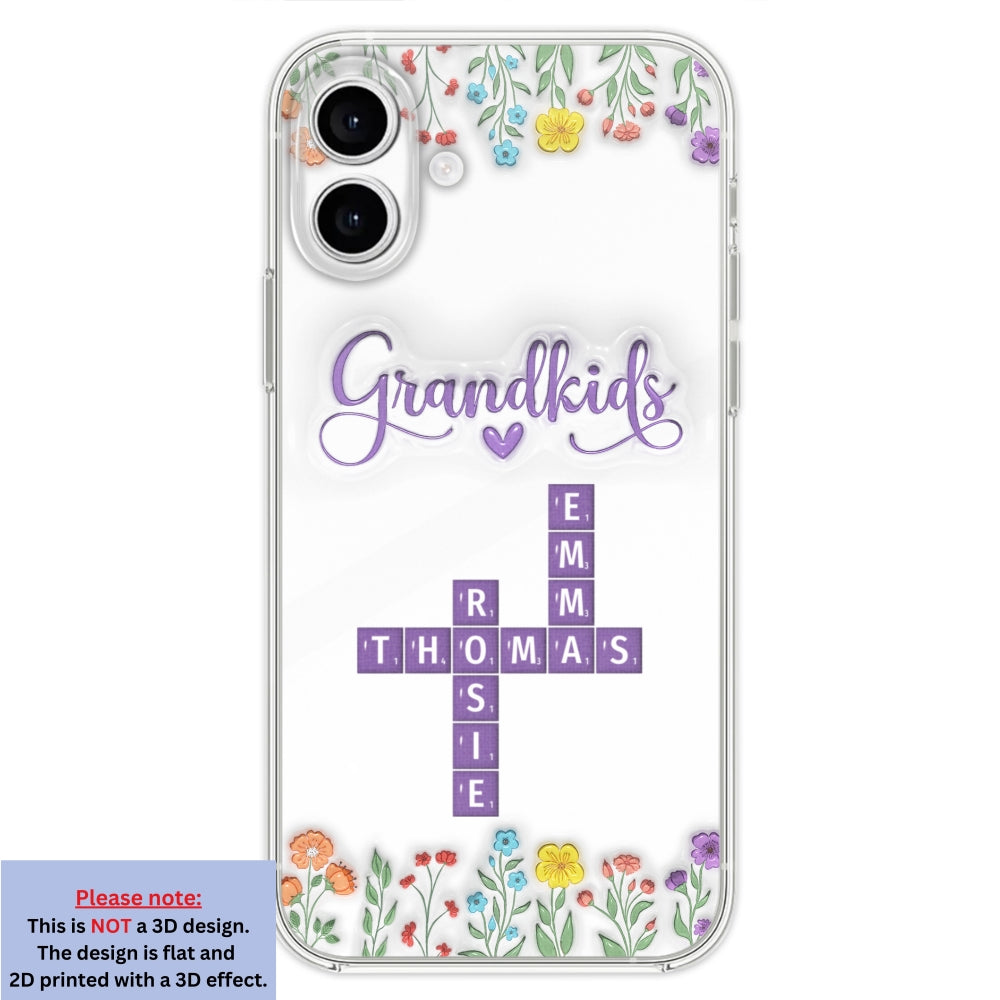 Love My Grandkids Crossword - Personalized Custom 3D Inflated Effect Phone Case