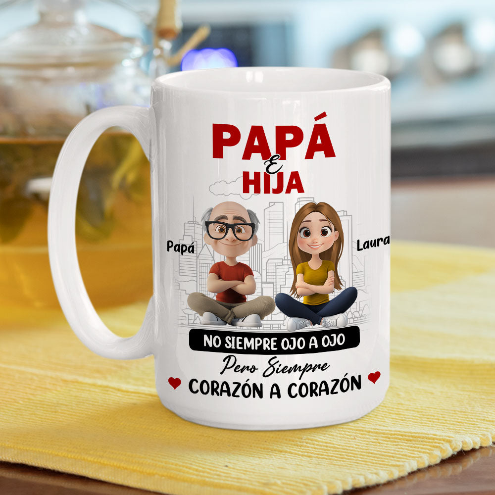 Papá Y Hija Comparten Amor - Taza Personalizada de Café