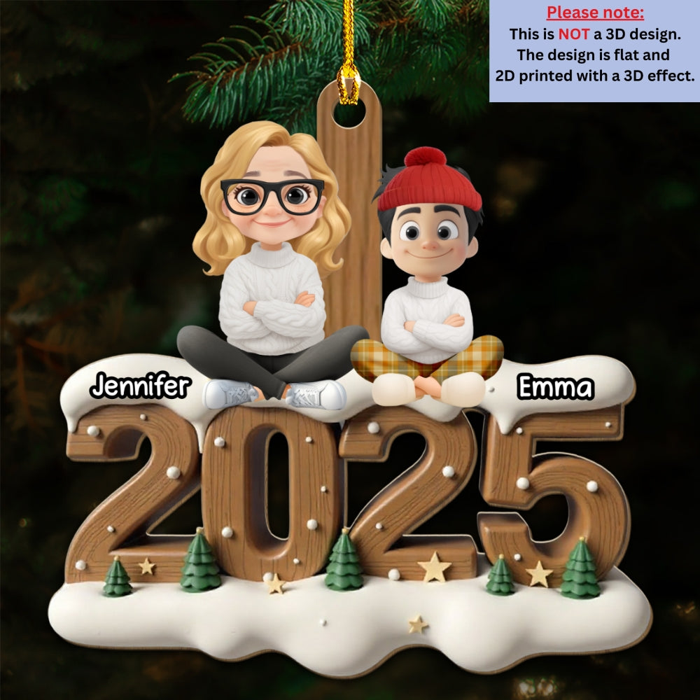 Your Grandma This Year Onwards - Personalized Custom 3D Effect Wood Ornament