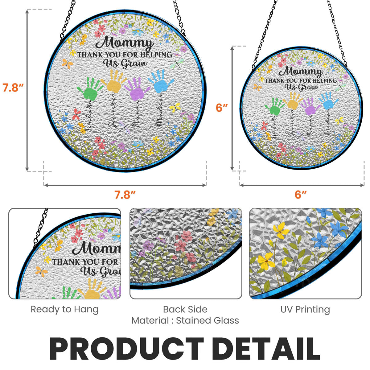 Helping Us Grow - Personalized Custom Window Hanging Suncatcher