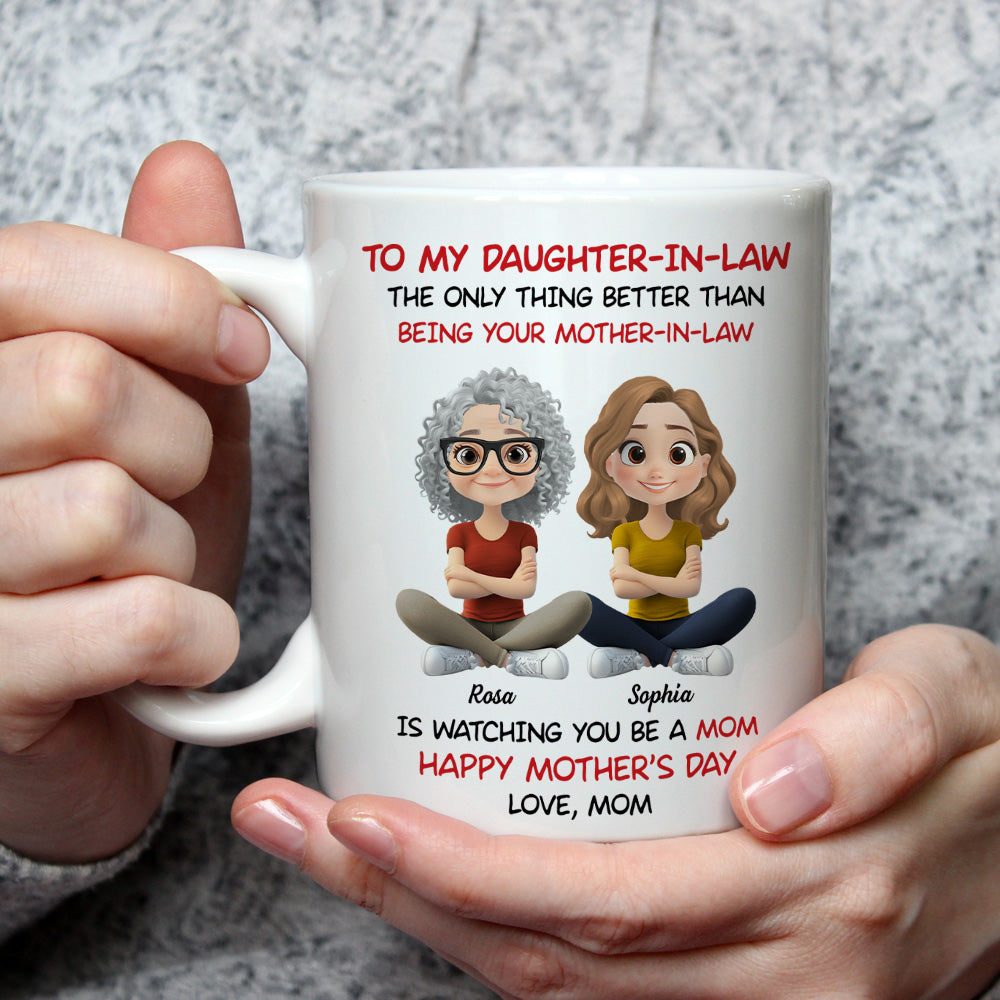 To My Daughter In Law Cartoonize - Personalized Custom Coffee Mug