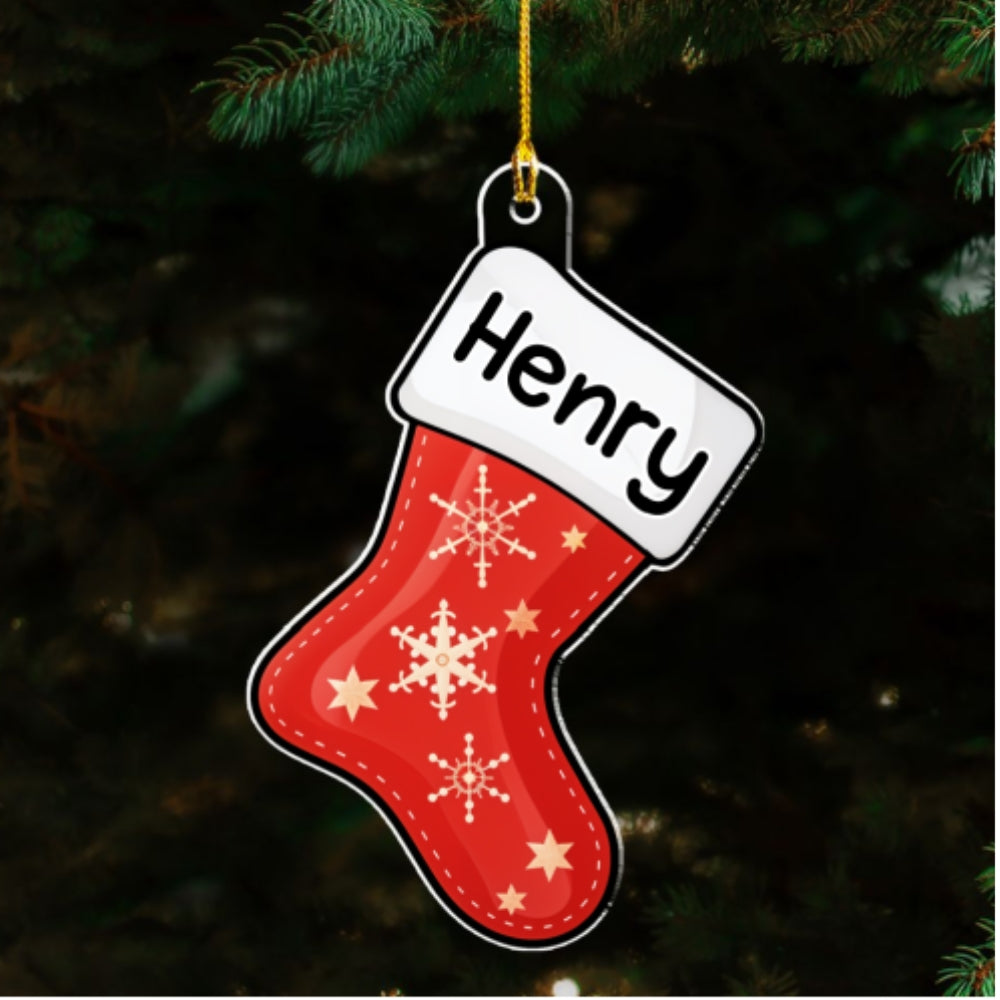 Family Member Stocking - Personalized Custom Acrylic Ornament