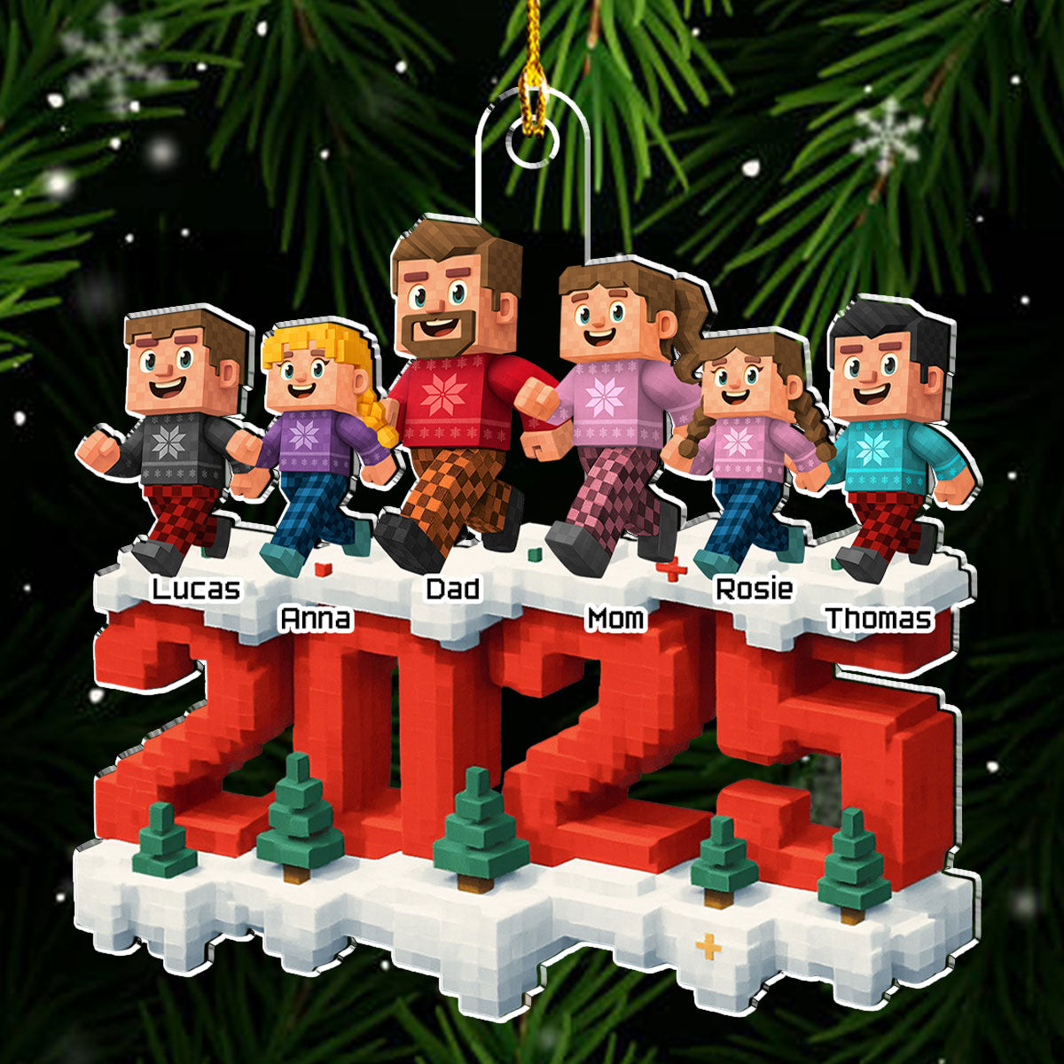 Us In This Year Extended Version - Personalized Custom 3D Effect Acrylic Ornament