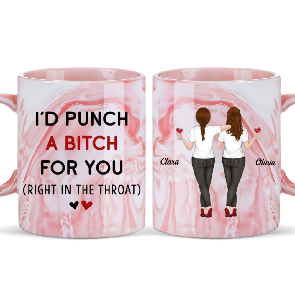 Punch For You - Personalized Custom Pink Marble Mug